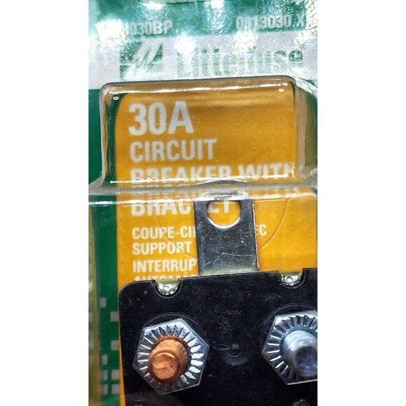 Littelfuse 30A Circuit Breaker with Bracket OEM 813030BP 0813030.XP - Picture 4 of 16